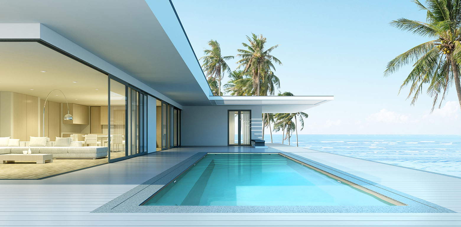 The Ovation fiberglass backyard pool design by Aviva Pools